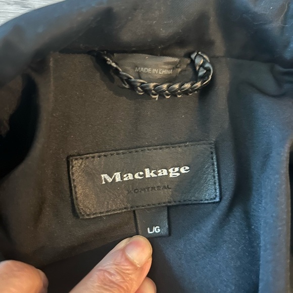 Mackage Leather Trim Zip Trench Coat - Size L - Picture 3 of 7